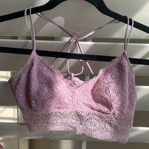 pink lace bralette